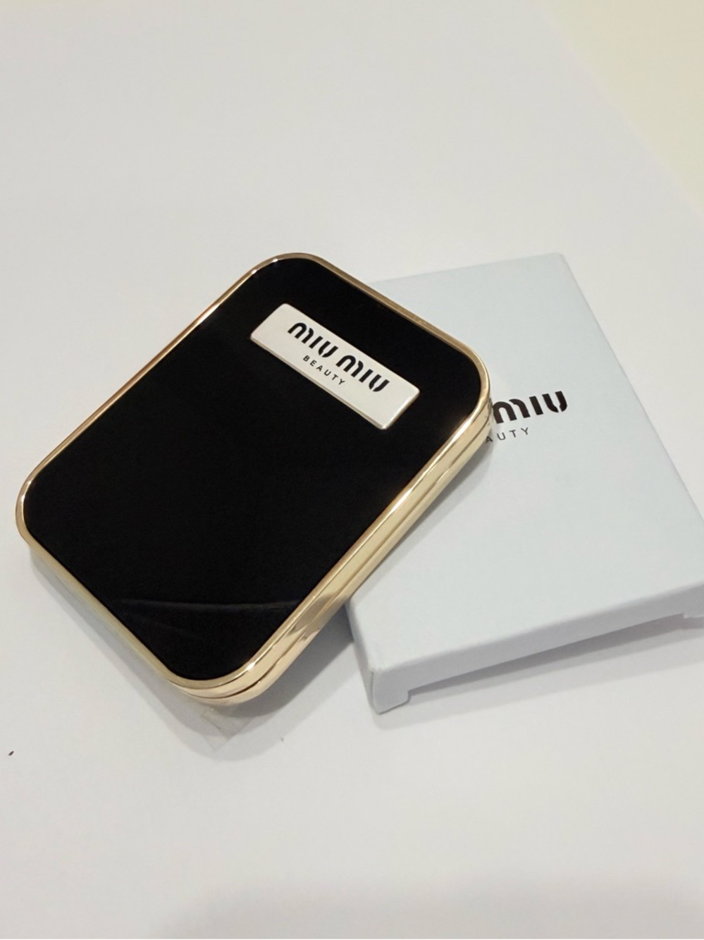Miu Miu Black and Gold Compact Mirror